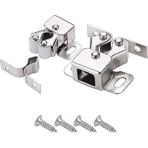 Ferme-portes 8 Pièces,Argent Poli Fermetures pour Portes, Placards et Tiroirs,Armoire Catches (1/5)