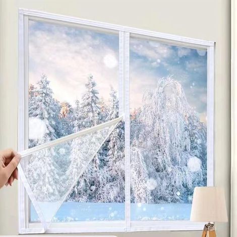 (160 x 120 cm )Film Thermique Isolant pour Vitres de Fenêtre 160 x 110 cm Isolation Phonique Coupe Vent Transparent Film Fenetre Isolant Anti Poussièr (1/5)