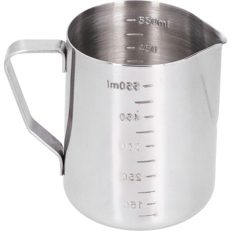 Pichet à lait inoxydable 550ML pour mousse à café avec échelle graduée - idéal bar maison et fêtes (1/5)