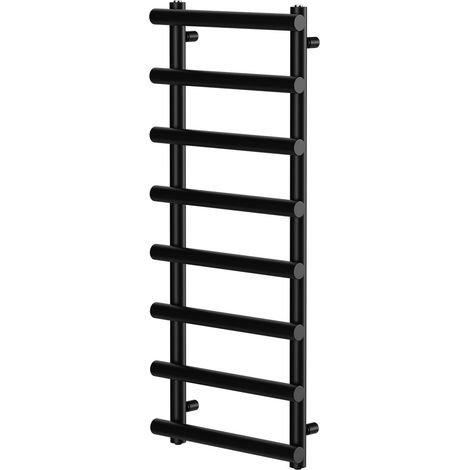 Colore Finley Matt Black 1150mm x 500mm Designer Heated Towel Rail (1/5)
