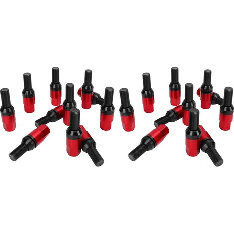 Lot de 20 écrous de roue avec capuchons M14x1,25 à siège conique, en acier et alliage d'aluminium, pour voiture, rouge (1/5)