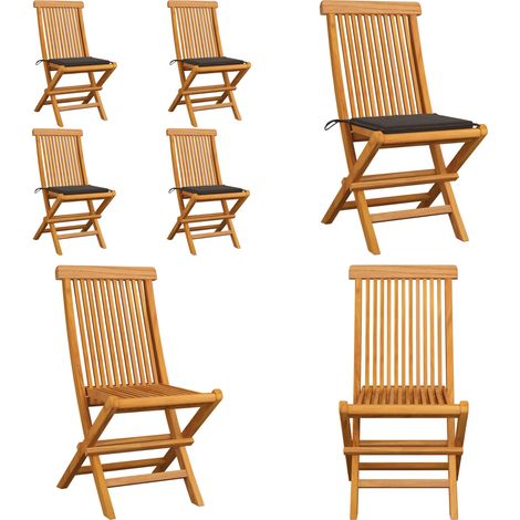 Chaises de jardin et coussins taupe lot de 4 Bois teck massif - Chaise De Jardin Pliable - Chaise De Jardin En Bois - Chaise De Jardin Teck - Mobilier De Jardin - Set De Chaises De Jardin - Home & Liv (1/5)