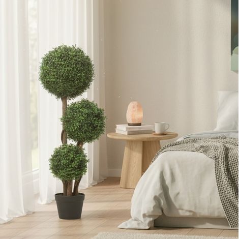 Planta artificial de boj de tres bolas, 100 cm, maceta Ø18 x 14 cm, verde HAVRYA (1/5)
