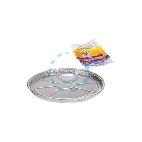 VASCHETTA TONDA PER PIZZA/CROSTATA GRANDE IN ALLUMINIO - per pizza/crostata grande, pz.2