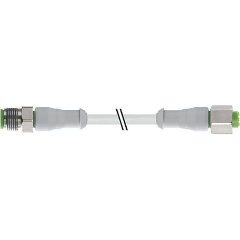 Connecteur pré-câblé RS PRO 4 conducteurs , M12 Femelle vers M12 droit Mâle, 5m ( Prix pour 1 )