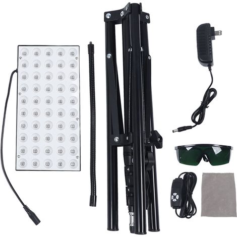 Ortviai Lampe LED infrarouge 660 nm + 850 nm pour soulagement musculaire – support réglable, minuterie intégrée (1/5)