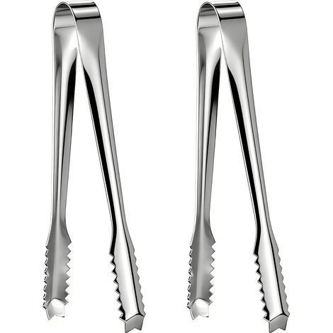 Pinces à glaçons et Pince Bonbon en Acier INOX, Inoxydable Pince, pour Glace, Sucre, Biscuit, Bar, Buffet, Grill Bar Cuisine,15cm (1/5)