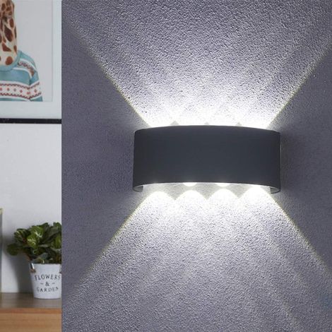 Applique Murale LED - 8 W - Étanche - Aluminium Blanc - Éclairage Double Face Haut/Bas - Pour Salon Chambre Couloir - 1 Pièce
