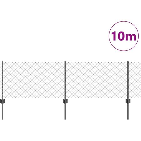 Maison Exclusive - Schweißdrahtzaun mit Pfosten 10 x 0,4 m (B x H