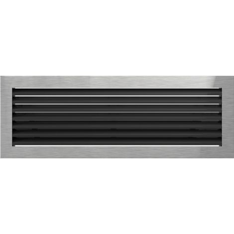 Warmluftgitter Ofen 17x49 cm Edelstahl gebürstet Kaminofen Kamin Heizeinsatz (1/3)
