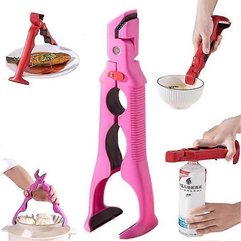 3-in-1 Anti-Scald Clip Silicone Kitchen Holder Anti-Scald Plate Bowl Dish Pot Lifter, Multi-Angle One-Hand Operation, Silicone & Nylon Ergonomic Grip (1/5)