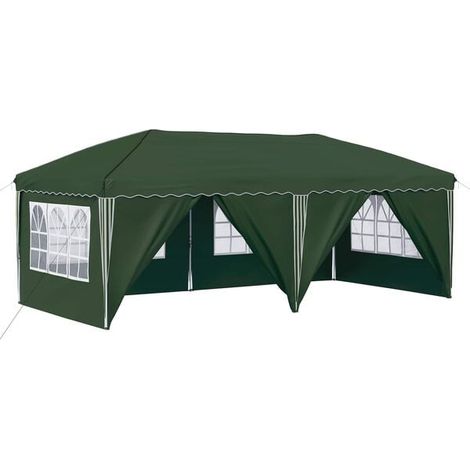 Tente de réception portable 575 x 288 x 245 cm, verte (1/5)