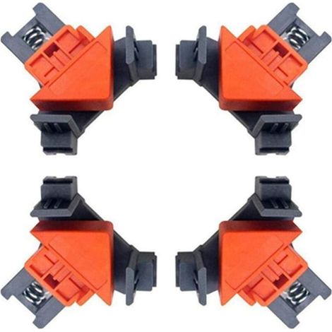 EASYCOMFORT Lot de 4 Pinces de Serrage à Angle Droit 90 Degrés pour Menuiserie et Bois, Clips de Fixation Rapide pour Cadre Photo et Assemblage d'Équerre (1/5)