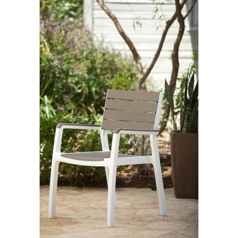 Keter Darza Harmony sedia da giardino bianca e grigia resistente ai raggi UV (1/2)