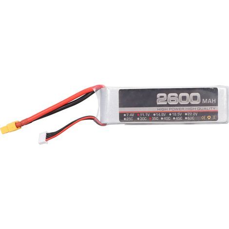 11,1 V 35C 2600 mAh 3S LiPo-Akku für FPV-Renndrohnen, Quadcopter, Hubschrauber, Flugzeuge, RC-Boote und XT60-Modelle (1/5)