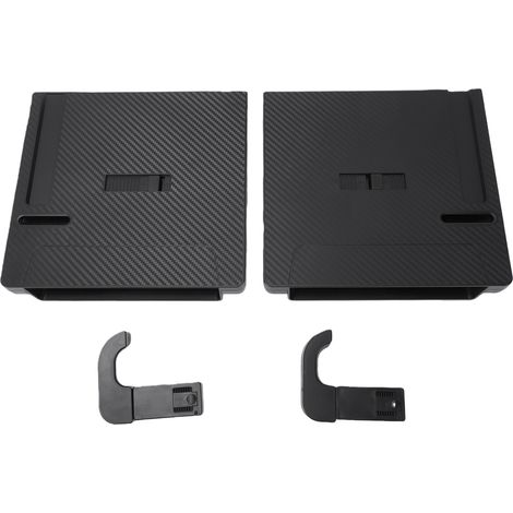 Plateau rangement 2 en 1 pour volant voiture, bureau, espace siège, pliable, réglable, aspect fibre carbone, table ordinateur portable, manger, écrire (1/5)