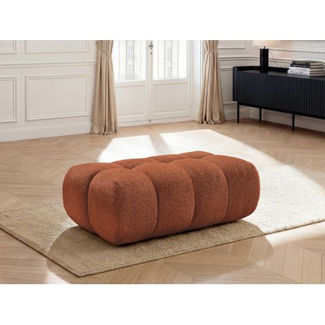 BOBOCHIC - Pouf JAYA tissu chenille Orange (1/5)