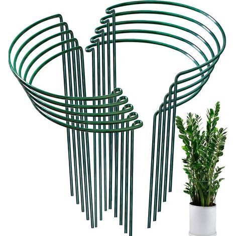 10 Gartenpflanzenstützstäbe, halbrunde Gartenpflanzenstützen für Tomaten, Pfingstrosen, Hortensien, Kletterpflanzen, Zimmer- und Gartenblumen (20 x 35 cm) (1/5)
