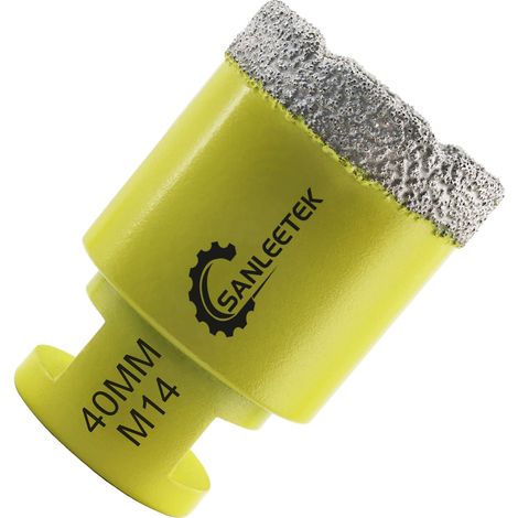 Foret Diamant Carrelage 40mm Brasé Sous Vide Scie Cloche Diamant pour Céramique Porcelaine Marbre Granit Perçage à Sec M14 Filetage (1/5)