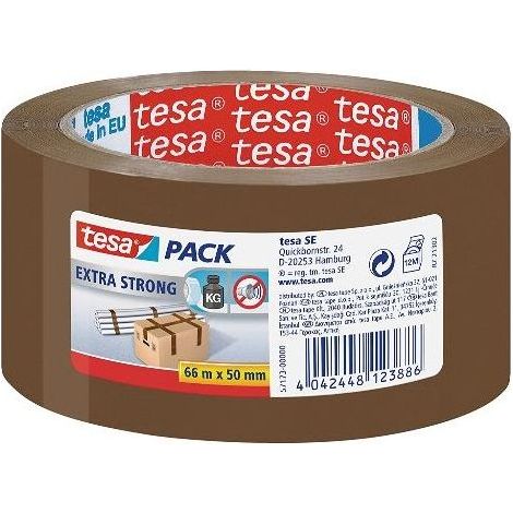 Tesa Nastro per Imballaggio in PVC 57173 Marrone 50x66 m Confezione da 6