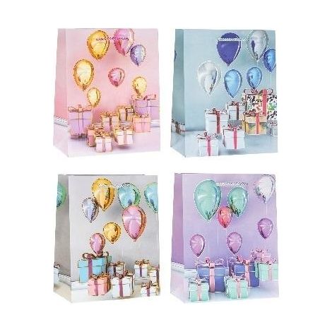 Borsa decorativa 26x32x10cm con rosette miste
