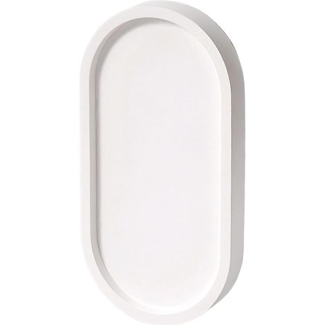 Lar Plateau ovale en gypse vani - 23 x 11,5 cm - Plat à bijoux pour comptoir de salle de bain - Blanc minimaliste pour bracelets et anglais, Sto Solut'-'- (1/5)