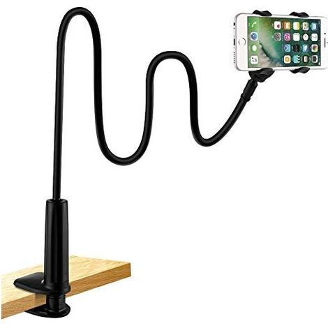 Support Telephone Lit, Support Téléphone avec Col de Cygne Flexible Long Bras Rotation 360° Réglable pour iPhone 13/ 13Pro,12/12 Pro Max, 11 Pro XS Max X 8 7 Samsung Huawei (4-6,5") (1/5)