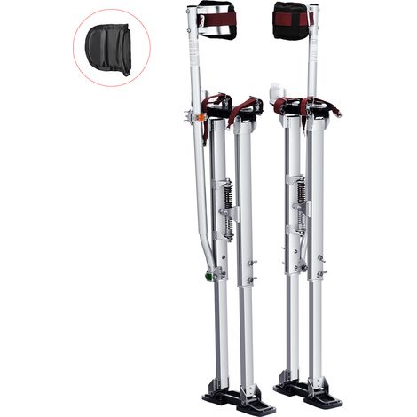 Mophorn Zancos de aluminio ajustables para paneles de yeso de 36 a 50 pulgadas de con rodilleras, herramienta de trabajo antideslizante para pintar y encintar, color plateado (1/5)