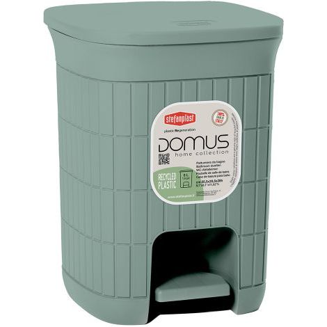 Pattumiera Bidone con Pedale da Bagno Domus Green Tea 6 Litri