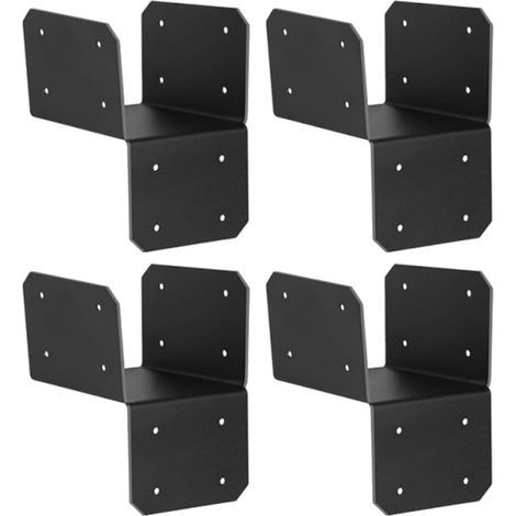 Stahl-Befestigungswinkel, 4 x 4 Balkenwinkel-Set, 7,62 x 8,89 cm, sichere Balkenbefestigung, hochbelastbarer Abstandshalter für Außenzäune, Terrassen, Dachsparren, Blockhäuser (1/5)