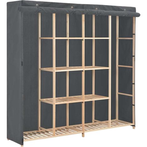 Kleiderschrank Grau 173 x 40 x 170 cm Stoff