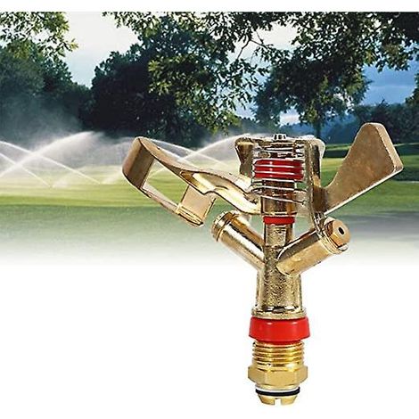Arroseur de pelouse en métal 1/2", rotation à 360°, raccord rotatif en laiton 1/2", pression 2,2-4,5 kPa, tête d'arrosage pour système d'arrosage de jardin (1/5)