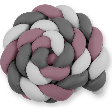 Paracolpi per lettino intrecciato XXL - rosa-grigio-antracite retrò (1/3)