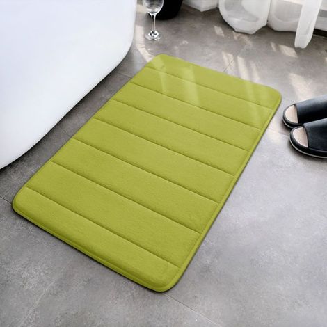 Tappeto bagno rigato 40x60cm morbido confort super assorbente antiscivolo spesso asciugatura rapida, verde