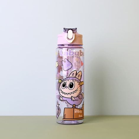 Gourde 750 ml Kawaii Les Monstres Gobelet à paille pour enfants Grande capacité, portable, pour les sports de plein air, cadeau violet (1/3)