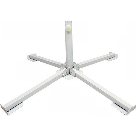 Support de parasol de plage pliable Portable, support de Base de parasol de Patio extérieur blanc (1/5)