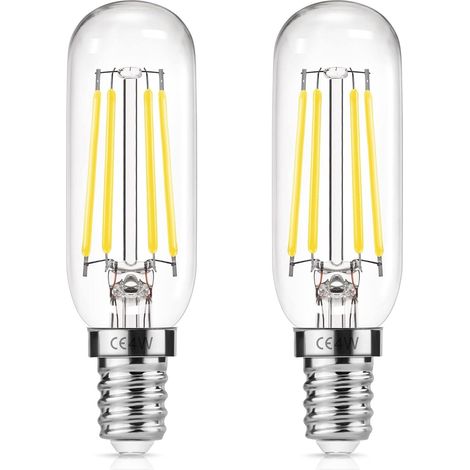 Ampoule incandescente de remplacement 40 W pour hotte aspirante, ampoule LED 4 W E14 T25 pour hotte aspirante, ampoule à filament Edison, blanche, 6000 K, lampe pour hotte aspirante, lot de 2 [Classe (1/5)