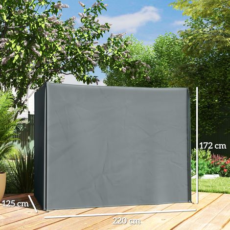 Housse de protection imperméable pour balancelle de jardin Hollywood 3 places, en tissu Oxford, 220 x 125 x 172 cm, grise. (1/5)