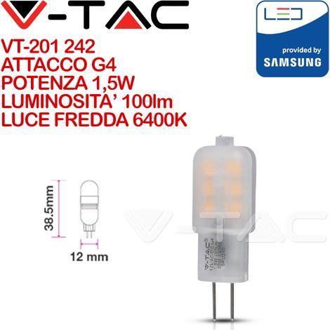 V-TAC PRO VT-201 Faretto LED Chip Samsung G4 1,5W Bianco freddo - 6400K (1/9)