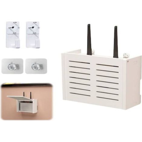 Boîtier de rangement pour routeur sans perçage, support mural pour décodeur TV, support de blindage Wi-Fi pour salon, petite grille d'aération (1/5)