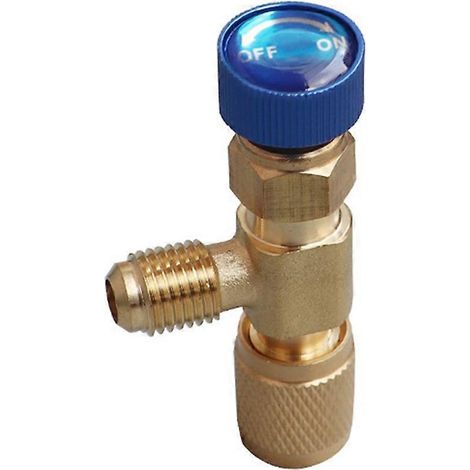 Raccord de remplissage de 1/4 pouce pour vanne de climatisation R22, vanne de réfrigérant pour climatisation, réparation de climatisation et adaptateur de sécurité pour fluorure D-SFYGV (1/5)