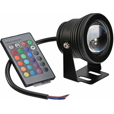 – Lampe LED submersible 10W RGB – Éclairage décoratif pour fontaine et aquarium – Coque en aluminium étanche – Télécommande incluse