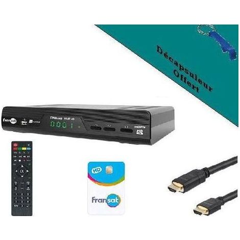 STARCOM Récepteur TV satellite HD + Carte Viacess Fransat PC6 + Cable HDMi HD ME
