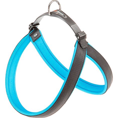 Ferplast AGILA FLUO 3-9 Pettorina ergonomica per cani con chiusura a microregolazione.. Variante 7 - Misure: A=B 63-71 cm 25 mm - Blu
