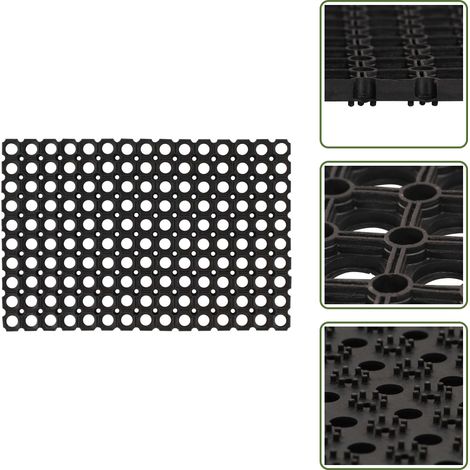 The Living Store Tapis 5 pcs caoutchouc 22 mm 40 x 60 cm - Tapis extérieur (1/5)