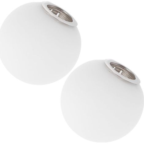 Set of 2 Frosted Opal Glass Globe Lampshades with G9 Thread 3.15 Inches for Indoor Lighting Bedroom Office Dining Room (1/5)