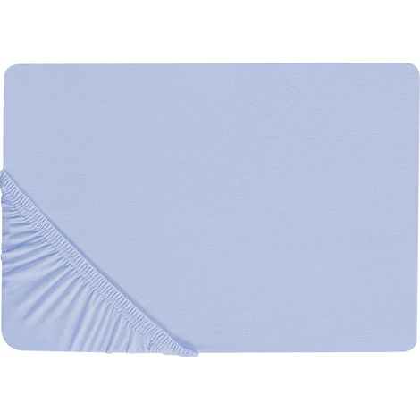 Spannbettlaken JANBU Baumwolle 160 x 200 cm Hellblau (1/5)