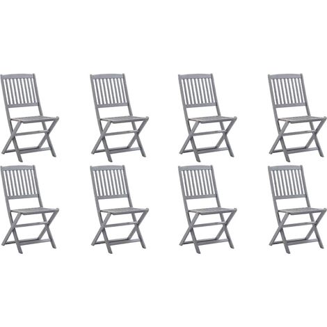 Klappbare Gartenstühle 8 Stk. Massivholz Akazie