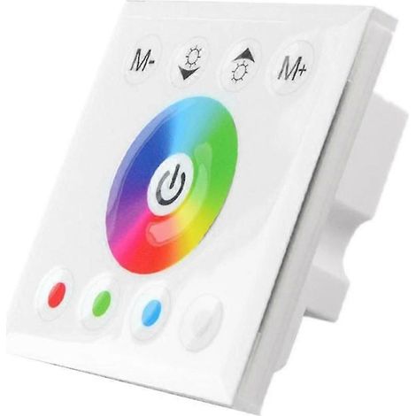 Variateur à panneau de verre pour rubans LED RGB/RGBW, 12-24 V CC, blanc (1/5)