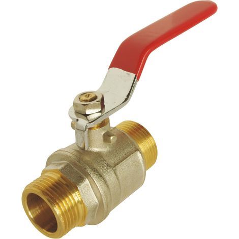 Double Ball Valve, Male 15/21, Reversible Handle, Chrome-Plated Brass, Plumbing and Heating (1/5)
